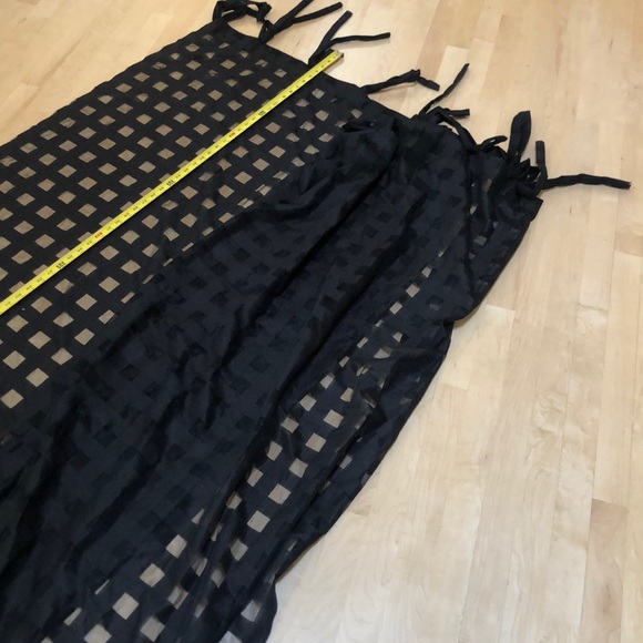 Black windowpane pattern curtains set of 2 panels - Picture 3 of 6